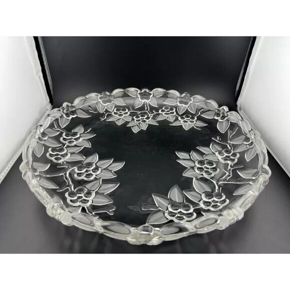 Walther Glass Clear Glass Cherry Blossom, Apple Blossom Serving Plate - Picture 1 of 7